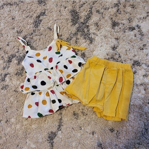 Toddler girl polka-dot ruffle summer outfit - Picture 1 of 8